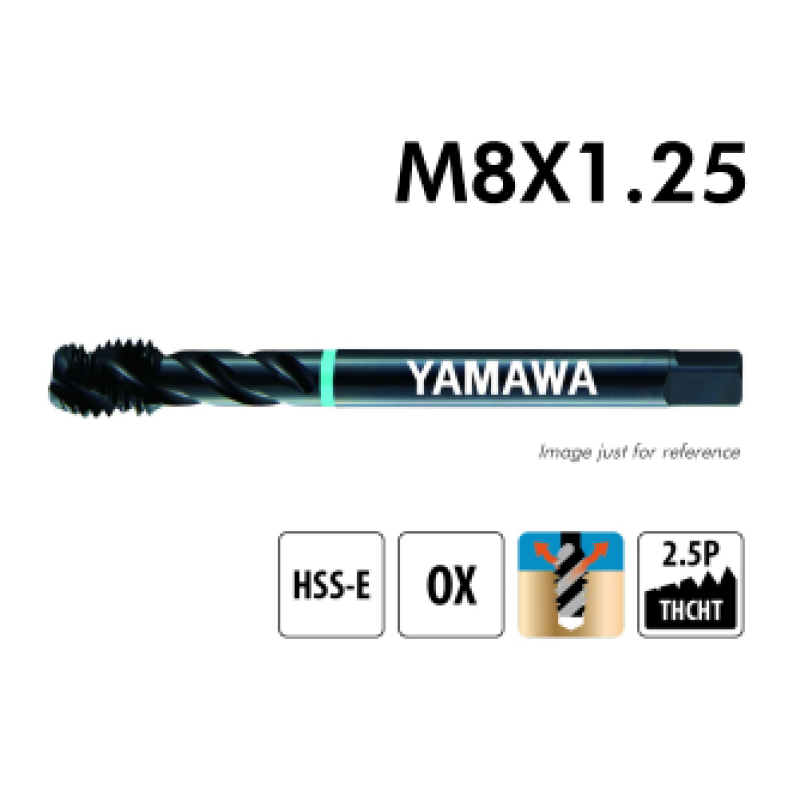 HELICAL MACHINE MALE M08x125 SP-VA A/Blue Ac/Inox - YAMAWA SD8.0NAGEX