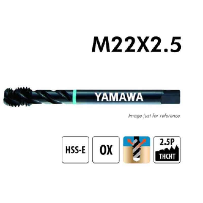 HELICAL MACHINE MALE M22x250 SP-VA A/Blue Ac/Inox - YAMAWA SG022RAGEX